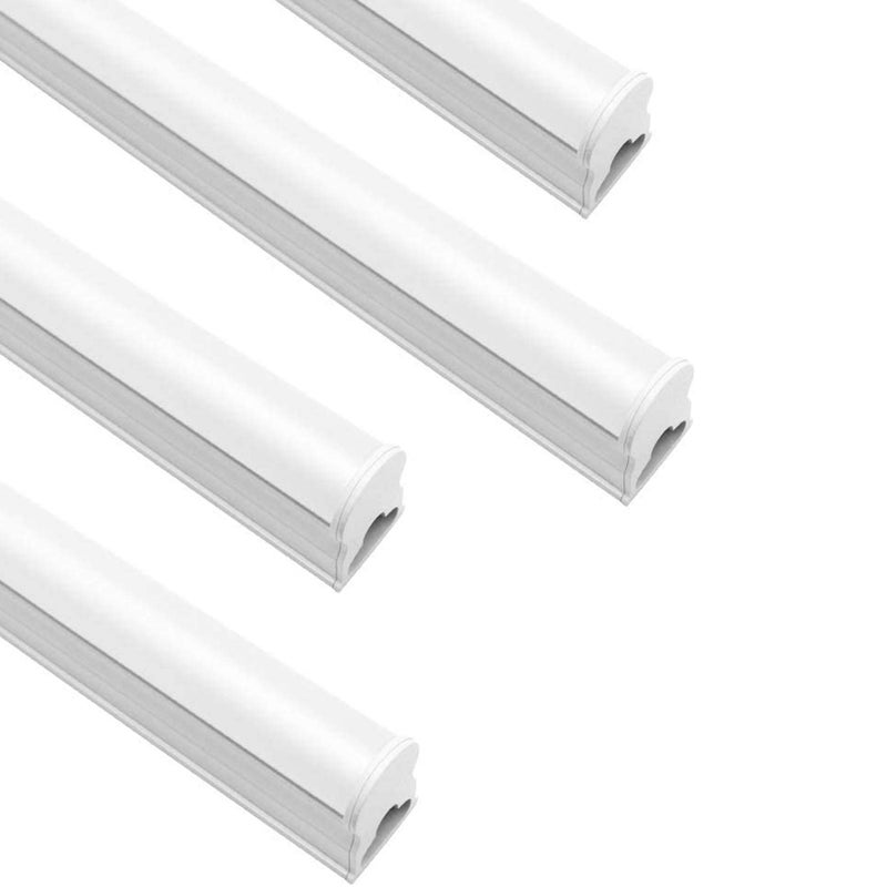 LightingWill LED T5 Integrated Fixture 3FT, Daylight White 6000-6500K, 14W, Linkable Shop Light and Under Cabinet Light, Corded Electric with Built-in ON/Off Switch, 4 Pack - Image 1